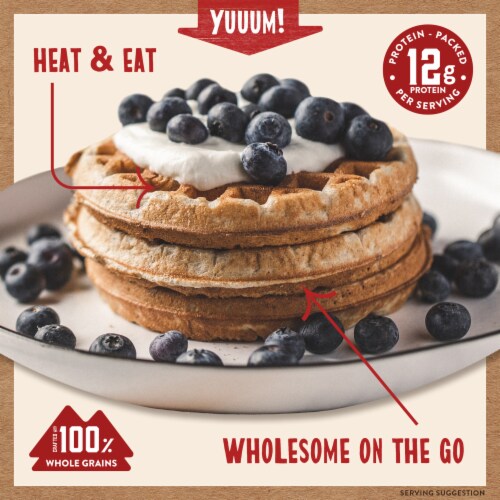 Kodiak Protein-Packed Blueberry Frozen Power Waffles® Perspective: back
