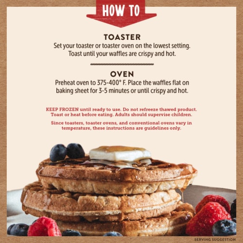 Kodiak® Protein-Packed Buttermilk & Vanilla Frozen Power Waffles® Perspective: back