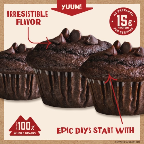 Kodiak Cakes Double Dark Chocolate Protein-Packed Muffin Mix Perspective: back