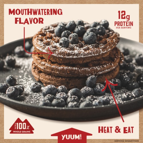 Kodiak Protein-Packed Dark Chocolate Frozen Power Waffles® Perspective: back