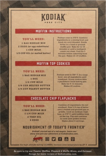 Kodiak Cakes - Protein-Packed Muffin Mix Chocolate Chip - 14 Oz. Perspective: back