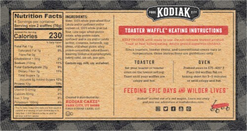 Kodiak Cakes Cinnamon Power Waffles® Perspective: back