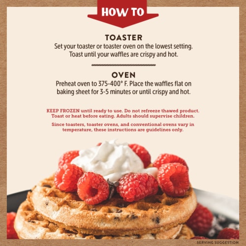 Kodiak Protein-Packed Chocolate Chip Frozen Power Waffles® with 12g Protein Perspective: back