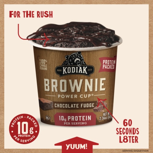 Kodiak® Protein-Packed Chocolate Fudge Brownie Power Cup® Perspective: back