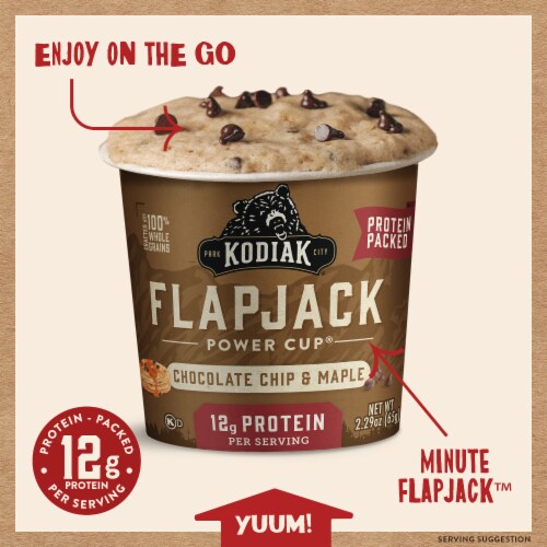 Kodiak® Protein-Packed Chocolate Chip and Maple Flapjack Power Cup® Perspective: back
