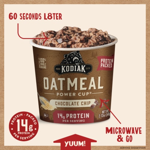 Kodiak® Cakes Chocolate Chip Oatmeal Protein Power Cup Perspective: back