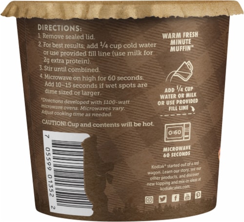 Kodiak® Protein-Packed Chocolate Chip Muffin Power Cup® Perspective: back