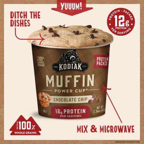 Kodiak® Protein-Packed Chocolate Chip Muffin Power Cup Perspective: back