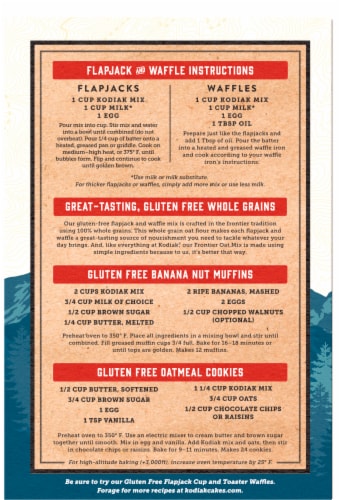Kodiak® Gluten Free Frontier Oat Flapjack & Waffle Mix Perspective: back
