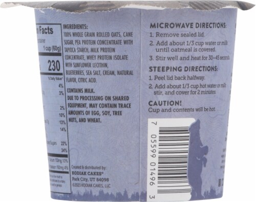 Kodiak Cakes® Blueberries & Cream Unleashed® Oatmeal Cup Perspective: back