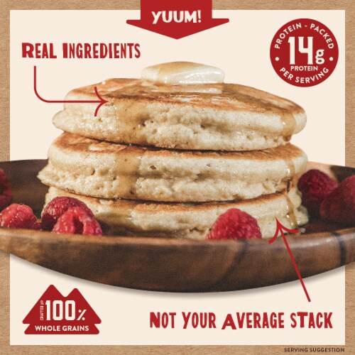 Kodiak Protein-Packed Carb-Conscious Buttermilk Pancake and Waffle Mix with 14g Protein Perspective: back