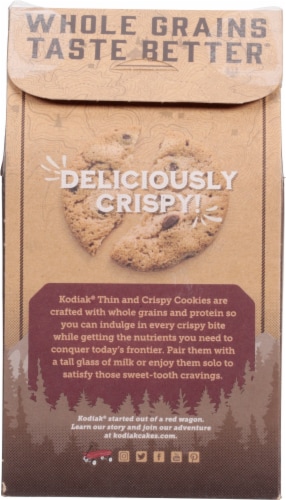 Kodiak Thin & Crispy Chocolate Chip Cookies with 5g Protein Perspective: back