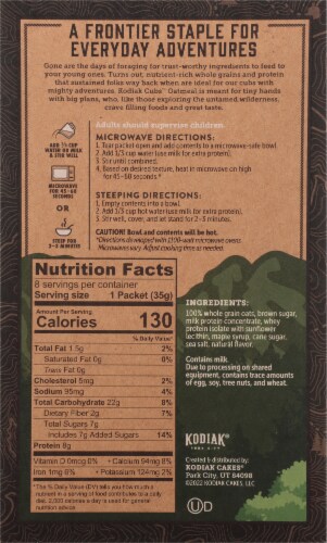 Kodiak Maple Brown Sugar Oatmeal Packets Perspective: back