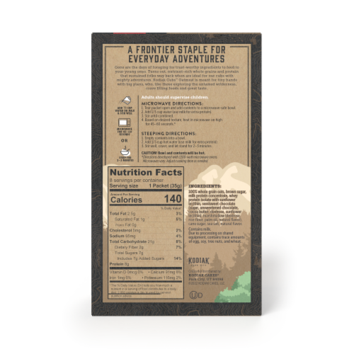 Kodiak Cakes Cubs™ Smores Oatmeal Packets Perspective: back