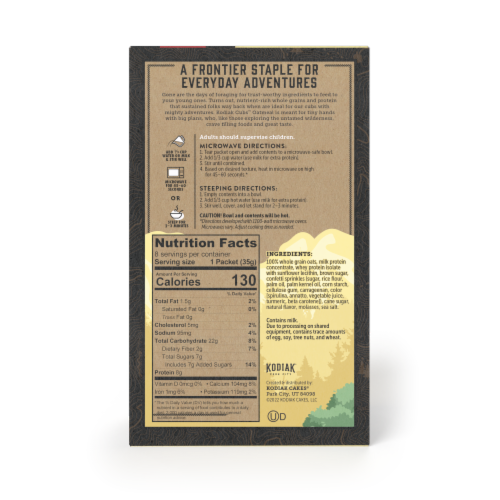 Kodiak Cakes Cubs™ Birthday Cake Oatmeal Packets Perspective: back