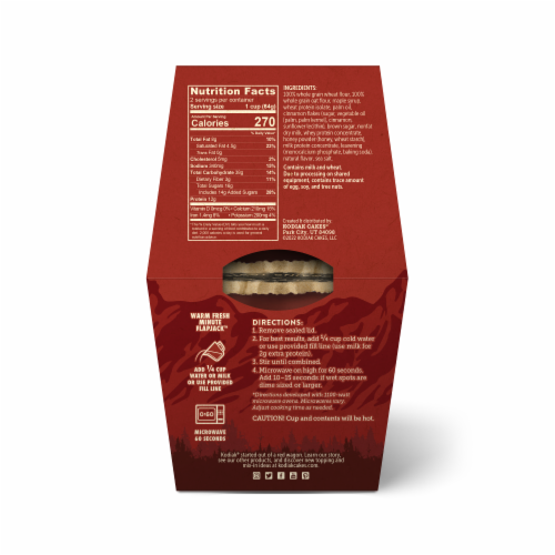 Kodiak® Cinnamon & Maple Flapjack Single Serve Pancake Mix Power Cup Perspective: back