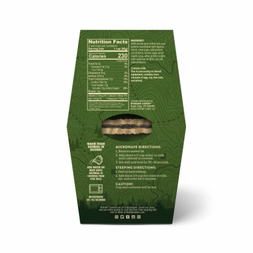 Kodiak Maple Brown Sugar Oatmeal Power Cup® Perspective: back