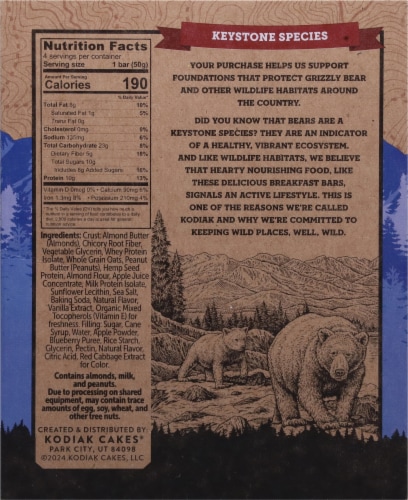 Kodiak® Baked Blueberry Oat Breakfast Bars Perspective: back