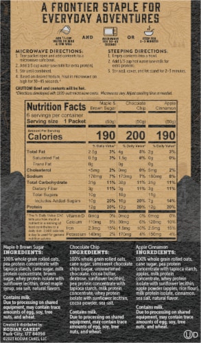 Kodiak® Oatmeal Variety Packs - Maple Brown Sugar Chocolate Chip Apple Cinnamon Perspective: back