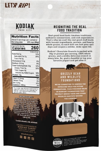 Kodiak® Chocolate Protein Granola Perspective: back