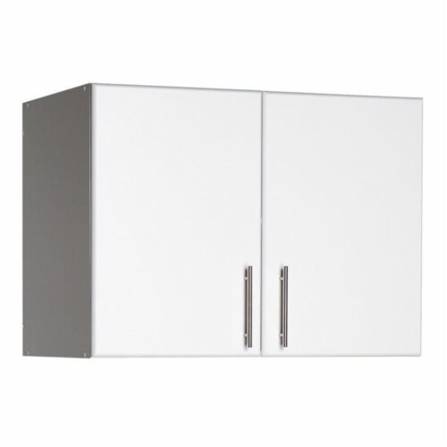 Bowery Hill 1-Shelf Modern Wood Wall Storage Cabinet in White Perspective: back