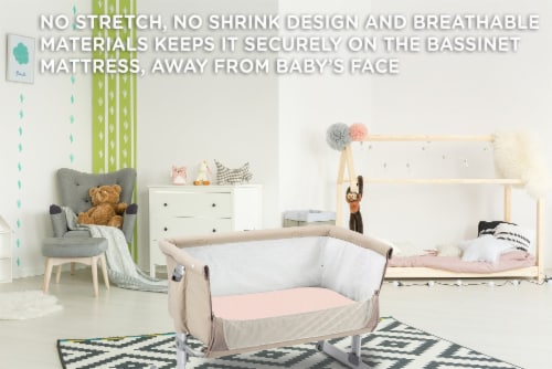 Bublo Baby Bassinet Sheet, Rectangle Bassinet Mattress for Boy Girl, 100% Cotton, One Size Perspective: back