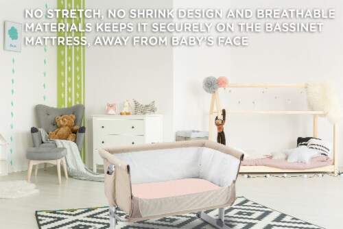 Bublo Baby Bassinet Sheet, Rectangle Bassinet Mattress for Boy Girl, 100% Cotton, One Size Perspective: back