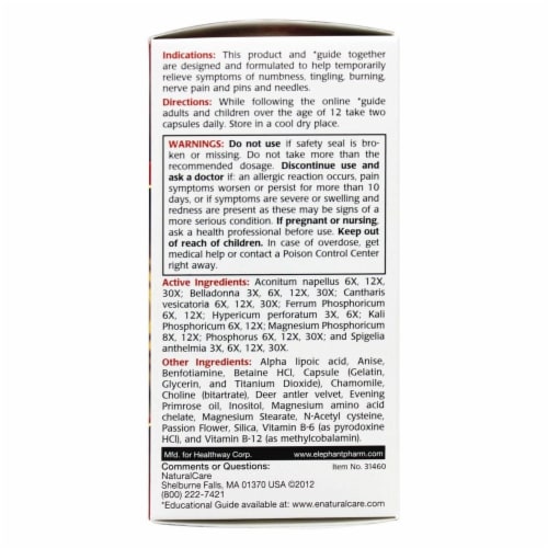 NaturalCare Nerve Fix Homeopathic Capsules Perspective: back