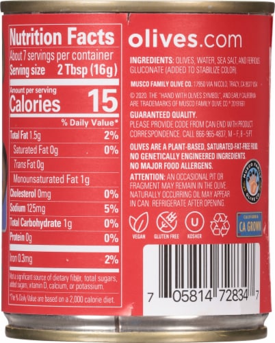 Early California Sliced California Ripe Olives Perspective: back