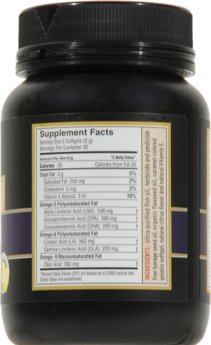 Barlean's Total Omega 3-6-9 Fish Oil Caplets Perspective: back