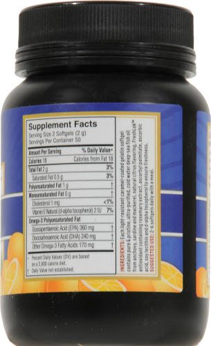 Barlean's Fish Oil Softgels 1000mg Perspective: back