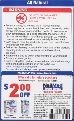 NeilMed Sinus Rinse Kit - 200 Packets