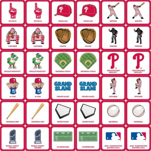 MasterPieces Officially Licensed MLB Philadelphia Phillies Matching Game for Kids and Perspective: back