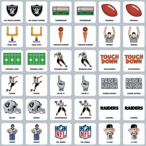 NFL Raiders Matching Game Perspective: back