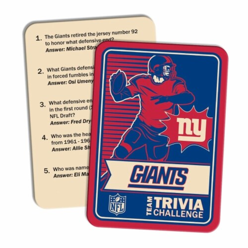 New York Giants Trivia Game Perspective: back