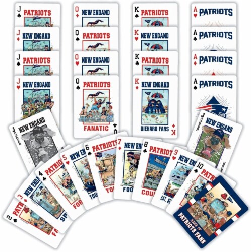 Masterpieces New England Patriots Fan Deck Playing Cards 54 Card Deck ...