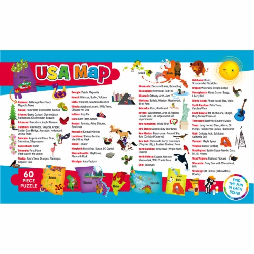 MasterPieces USA Map with State Shaped Pieces Perspective: back
