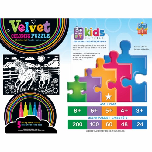 MasterPieces® Horse and Pony Velvet Coloring Kids Puzzle Perspective: back