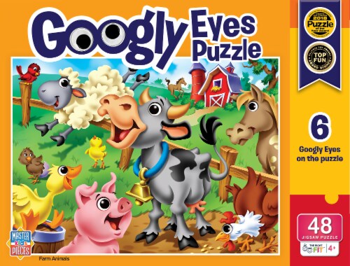 Googly Eyes - Farm Animals 48 Piece Puzzle Perspective: back