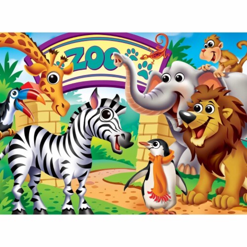 Masterpieces Googly Eyes Zoo Animals 48 Piece Kids Puzzle Interactive Fun Durable Recycled Bo Perspective: back