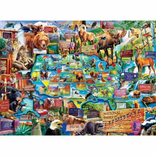 Wildlife of the National Parks 100 Piece Jigsaw Puzzle Perspective: back