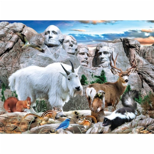 Wildlife of Mount Rushmore 100 Piece Jigsaw Puzzle Perspective: back