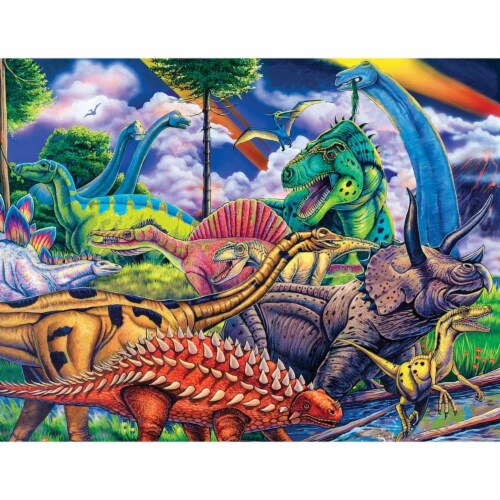 MasterPieces® World of Animals™ Dinosaur Friends Kids Jigsaw Puzzle Perspective: back