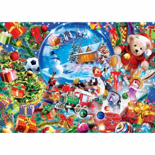 Snow Globe Dreams 500 Piece Glitter Jigsaw Puzzle Perspective: back