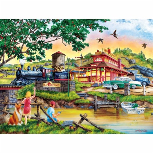 Masterpieces Country Escapes Apple Express 500 Piece Puzzle 21X15 Recycled Material Perspective: back