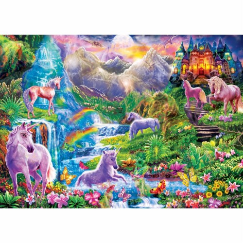 MasterPieces® Glow in the Dark Hidden Images™ Unicorn Retreat Puzzle Perspective: back