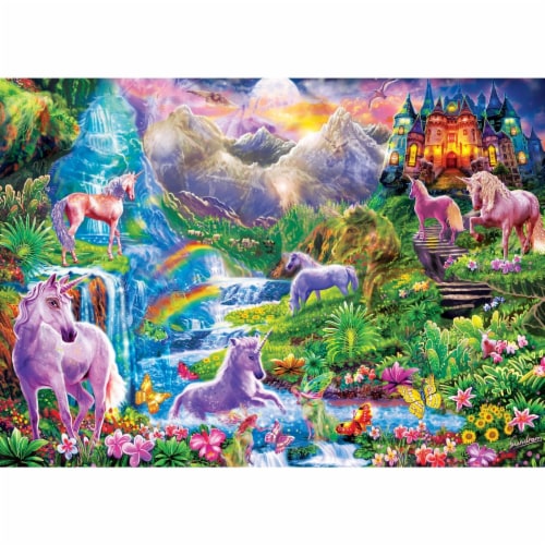 MasterPieces® Glow in the Dark Hidden Images™ Unicorn Retreat Puzzle Perspective: back