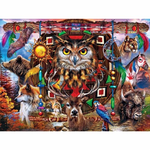 MasterPieces® Medley Animal Totems EZ Grip Large Jigsaw Puzzle Perspective: back