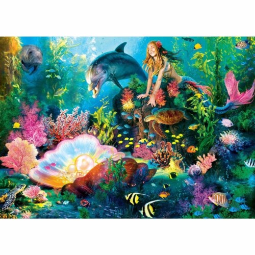 MasterPieces® Glow in the Dark Hidden Images™ Secrets of the Deep Jigsaw Puzzle Perspective: back