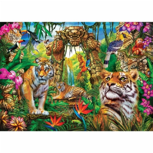 MasterPieces® Glow in the Dark Hidden Images™ Mystery of the Jungle Jigsaw Puzzle Perspective: back